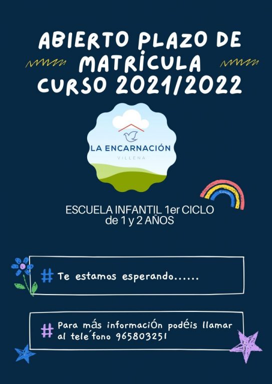 Abierto el plazo de matrícula - Escuela Infantil 1er Ciclo de 1 y 2 años